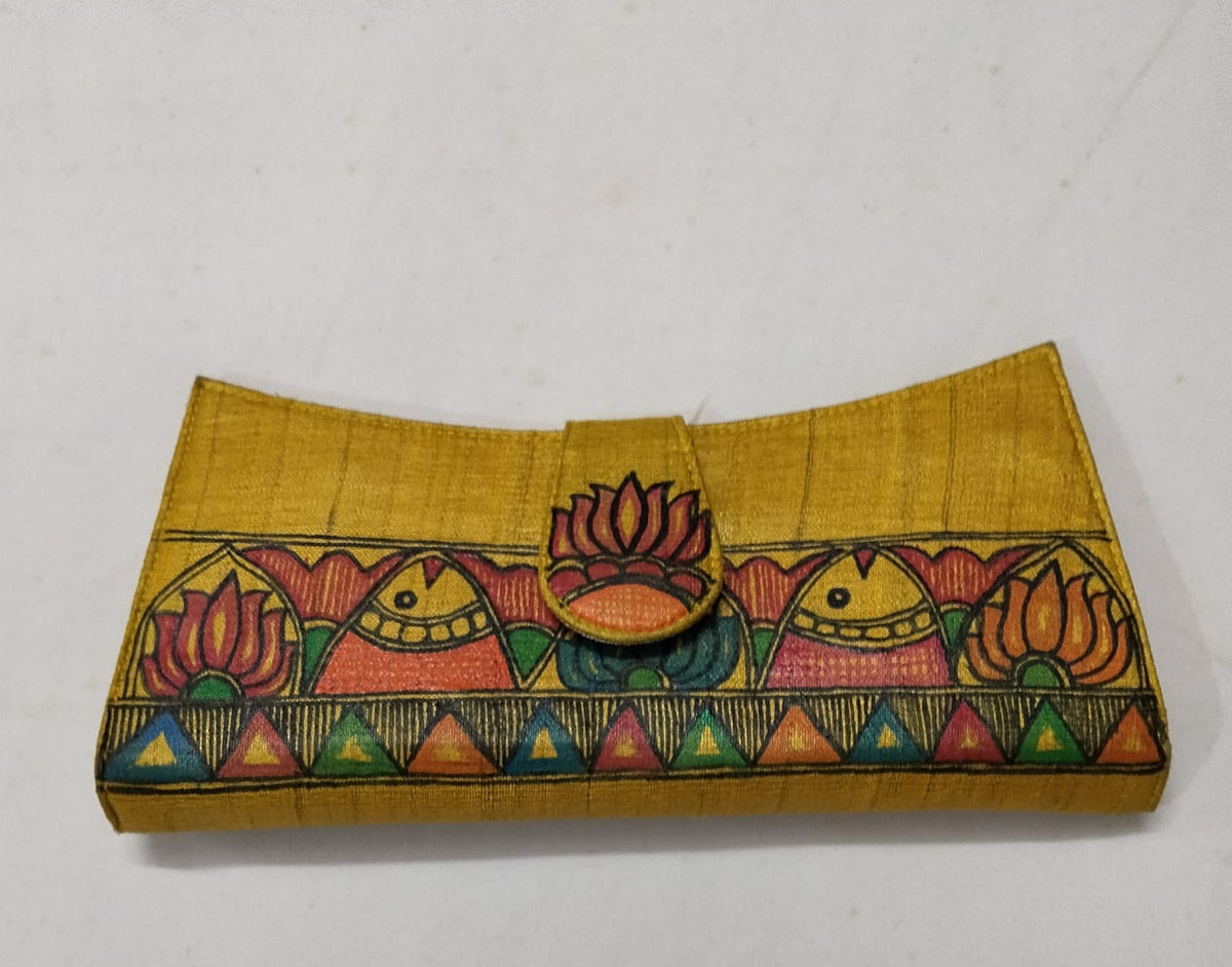 Golden color flap clutch -1