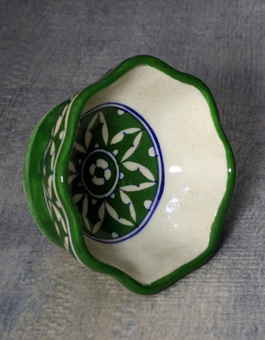 Lattice Blue Pottery Bowl