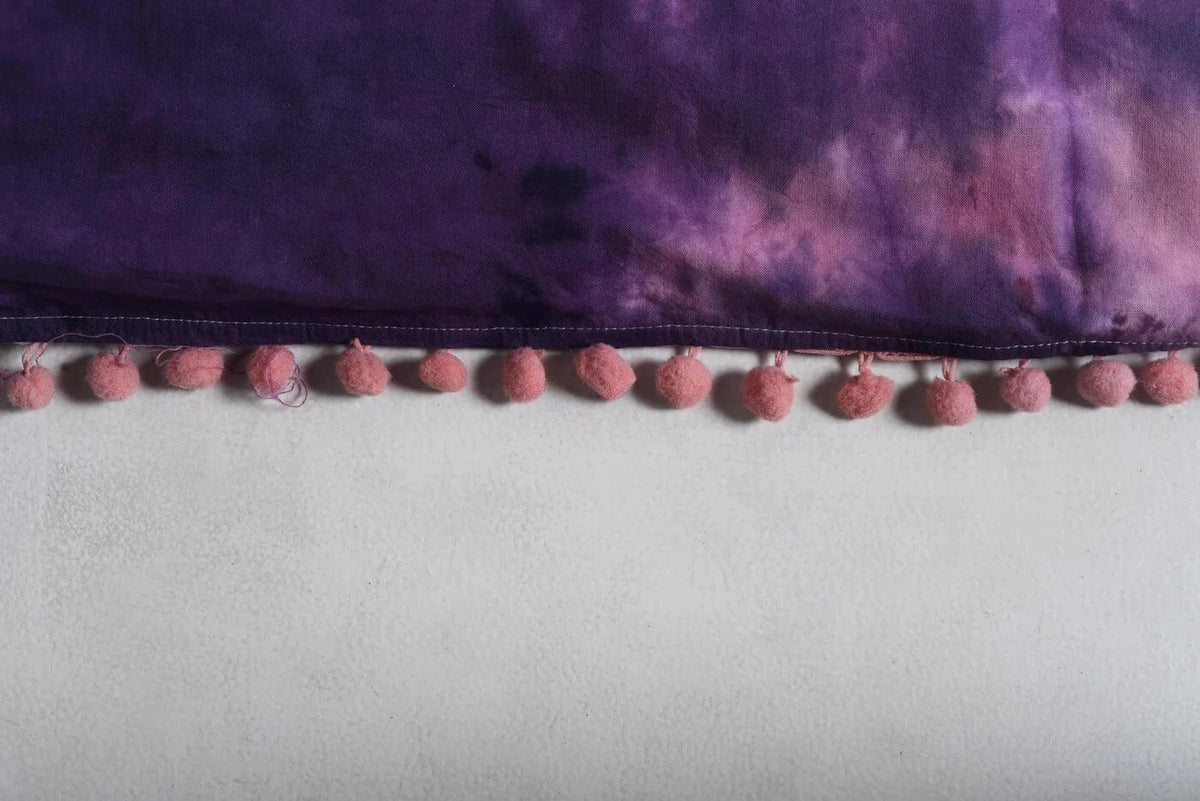 Pink and Purple Tie Dye Bedsheets with Pillow Covers