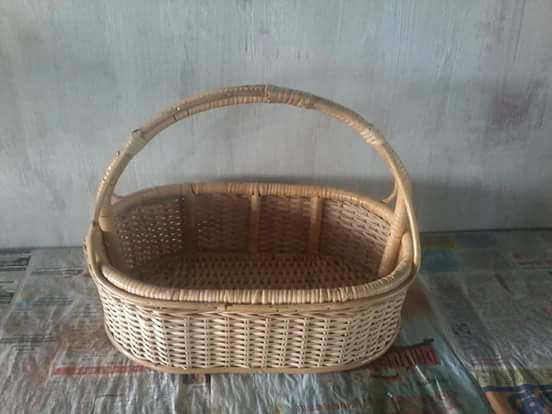 Handmade Woven Basket with Handle