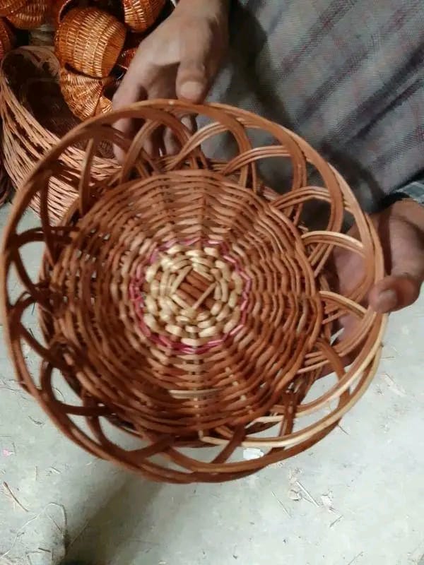 Handmade Decorative Woven Cane Basket Bowl