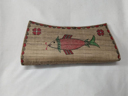 Natural color flap clutch