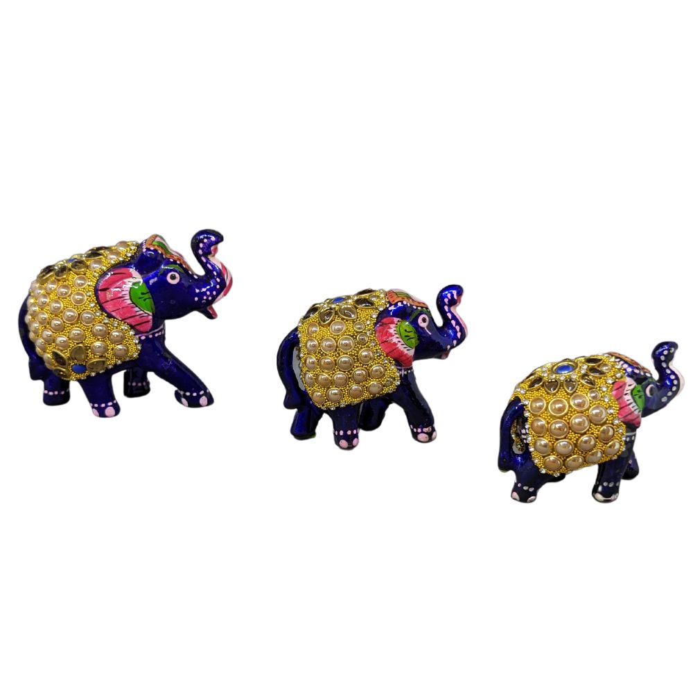 Combo set of three elephant showpiece in different sizes