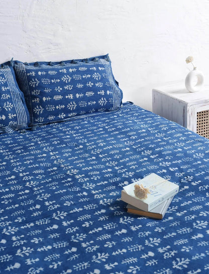 Designer Block Printed Bedsheet and Pillow Set Sold out Open image in full screen