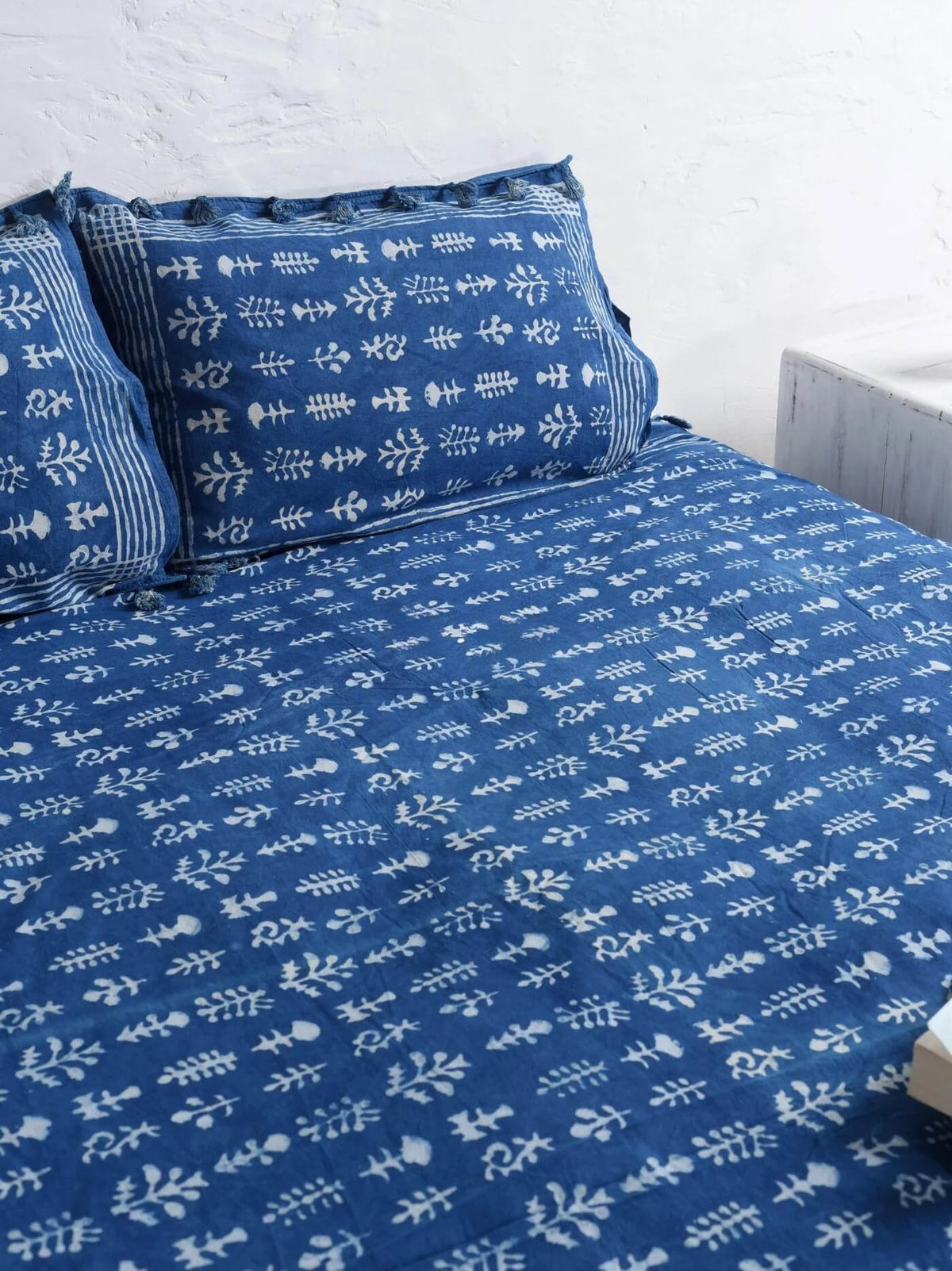 Designer Block Printed Bedsheet and Pillow Set Sold out Open image in full screen