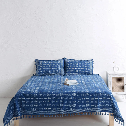 Designer Block Printed Bedsheet and Pillow Set Sold out Open image in full screen
