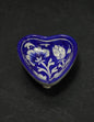 Handmade Heart-Shaped Blue Pottery Plate Set with Gift Box