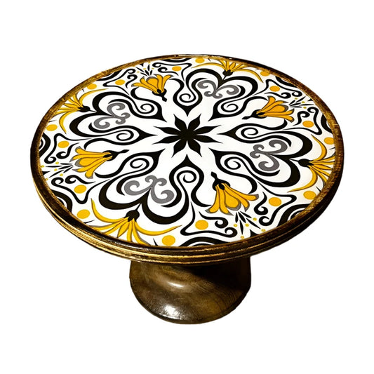 Golden Scroll Cake Stand