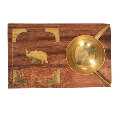 Wooden Ashtray With Lid