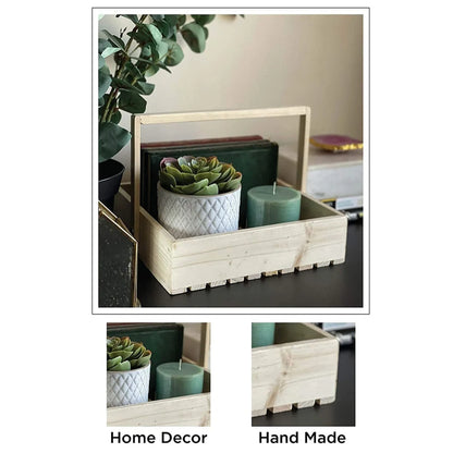 Wooden Basket with Handle