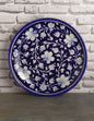 Midnight Floral Blue Pottery Wall Plat