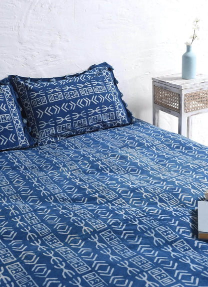 Mud Cloth Luxury Block Printed Bedsheet and Pillow Set