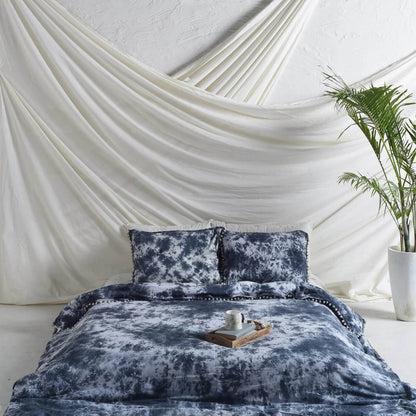 Ocean Blue Tie Dye Bedsheet set with Pillow Covers