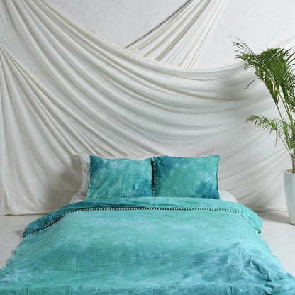 Solid Tie Dye Bedsheets with Pillow Covers