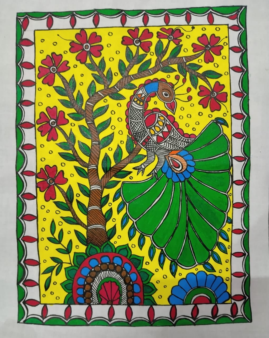 Peacock on a branch -2