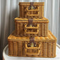 Set of 3 Woven Rattan Storage Trunks