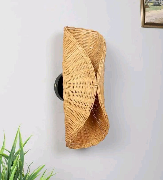 Handwoven Rattan Wall Sconce / Decorative Wall Light
