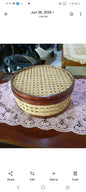 Round Cane Woven Storage Box with Lid