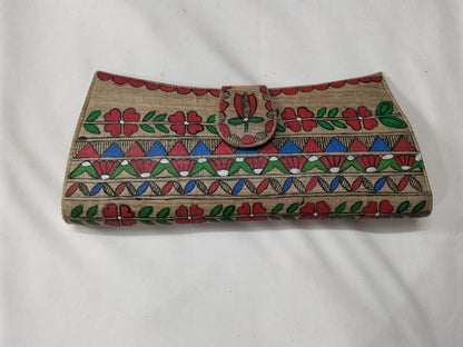 Natural color flap clutch