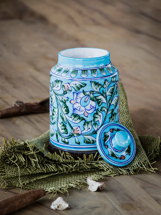 Blue Pottery Handcrafted Jar