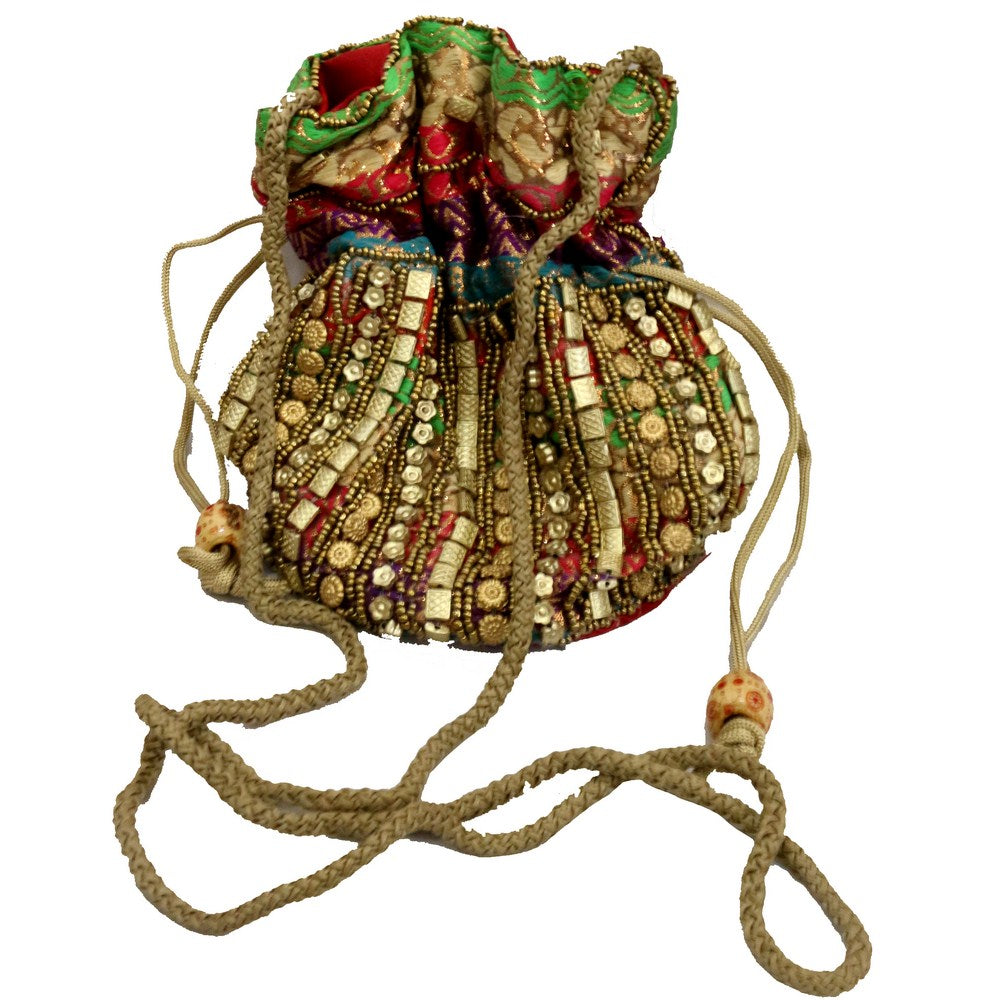 Classy Looking Mirror Design Potli Bag With Sling