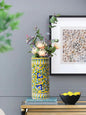 Cylinder Flower Vase Yellow Vine