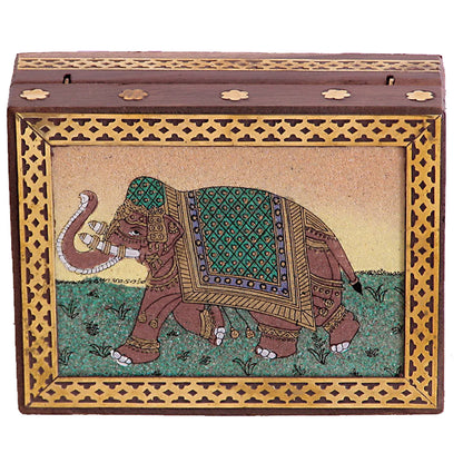 Wooden Gemstone Handicrafts Elephant Jewellery Box Online