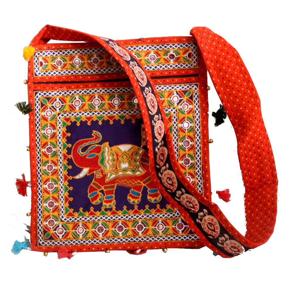 Cotton hand bag with elephant design