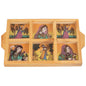 Six compartment Gemstone Painted Wooden Tray