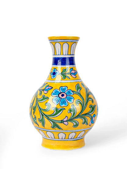 Blue Pottery Surahi Yellow color 2